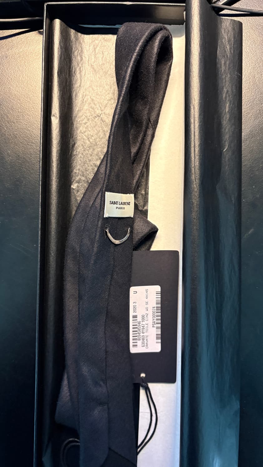 Saint laurent skinny tie 생로랑 스키니 타이 블랙 상품이미지2