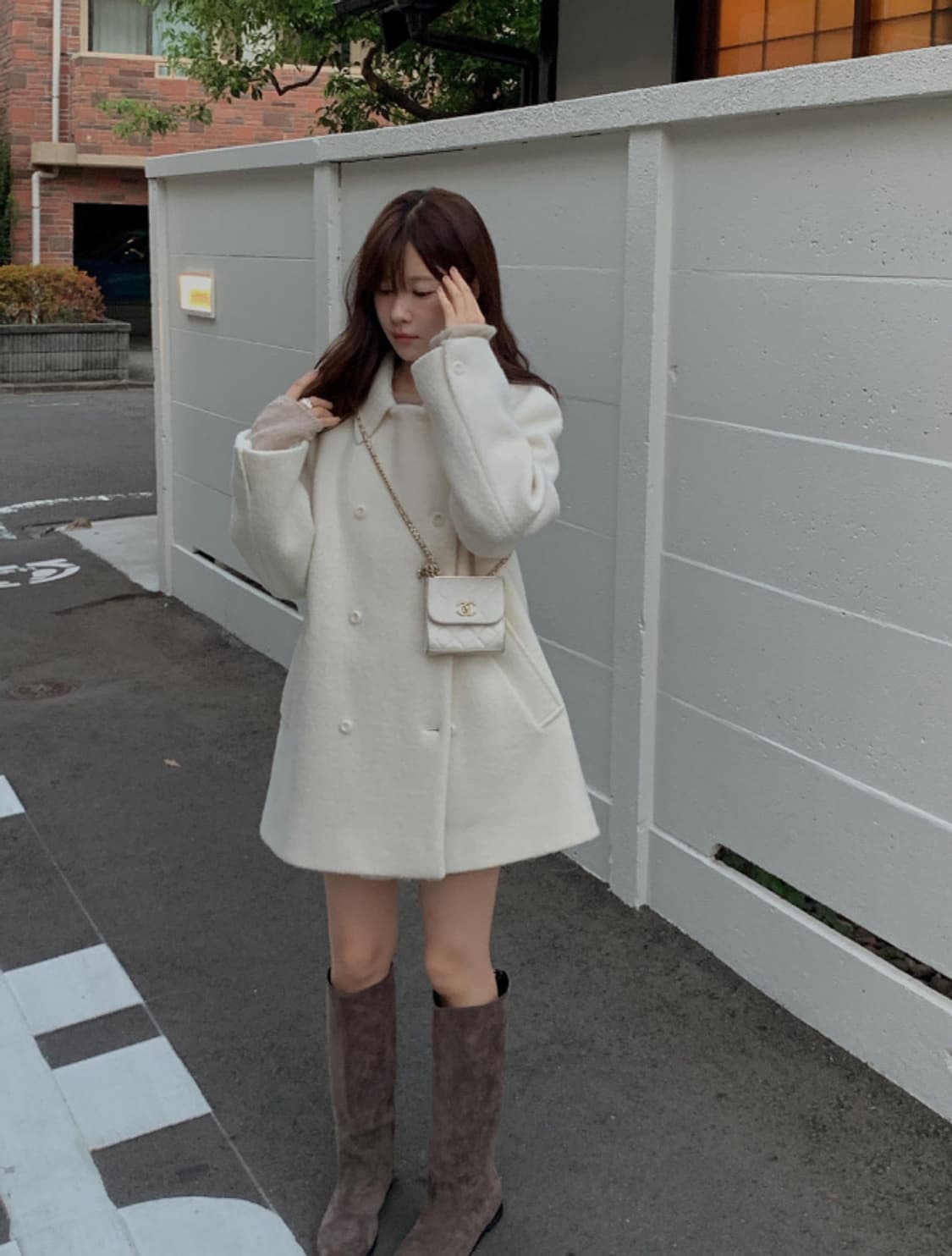 아이보리 하프코트 상품이미지3