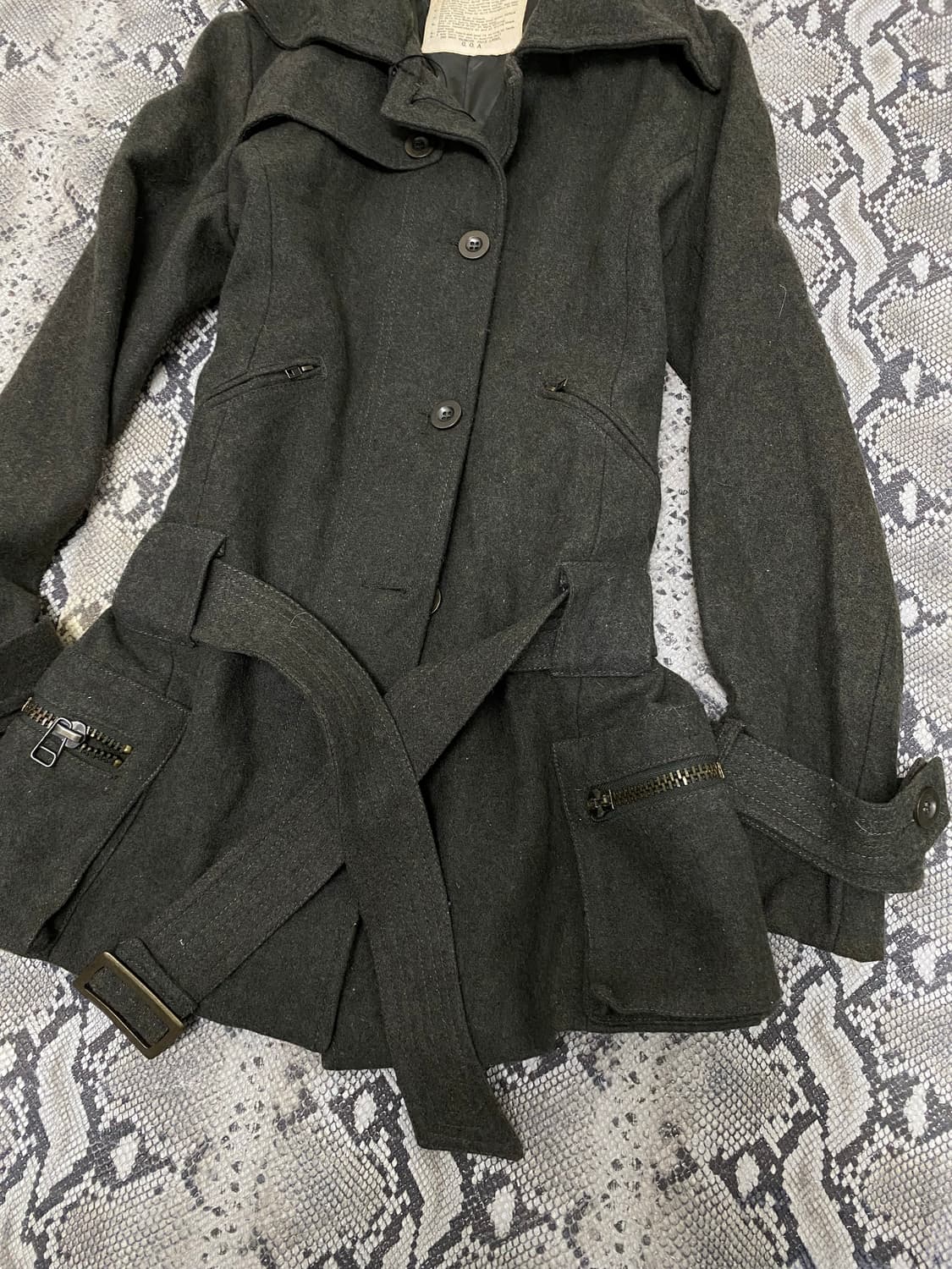 고아 딥 그린 플레어 코트 상품이미지4