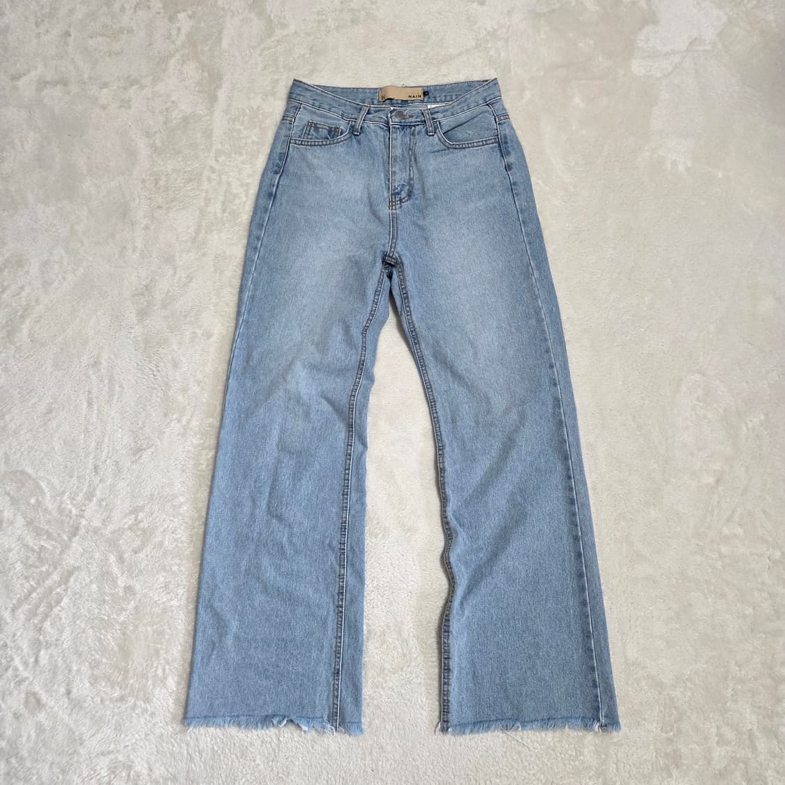 (M)여성 나인 라이트워싱 스트레이트 데님 팬츠 상품이미지2