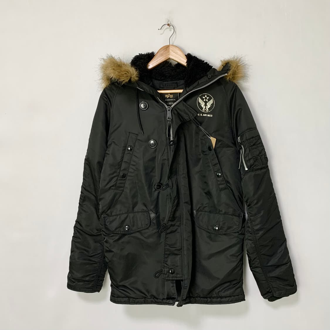 알파인더스트리 N3B 00s 야상 패딩 점퍼 비대칭 버튼 M 상품이미지1