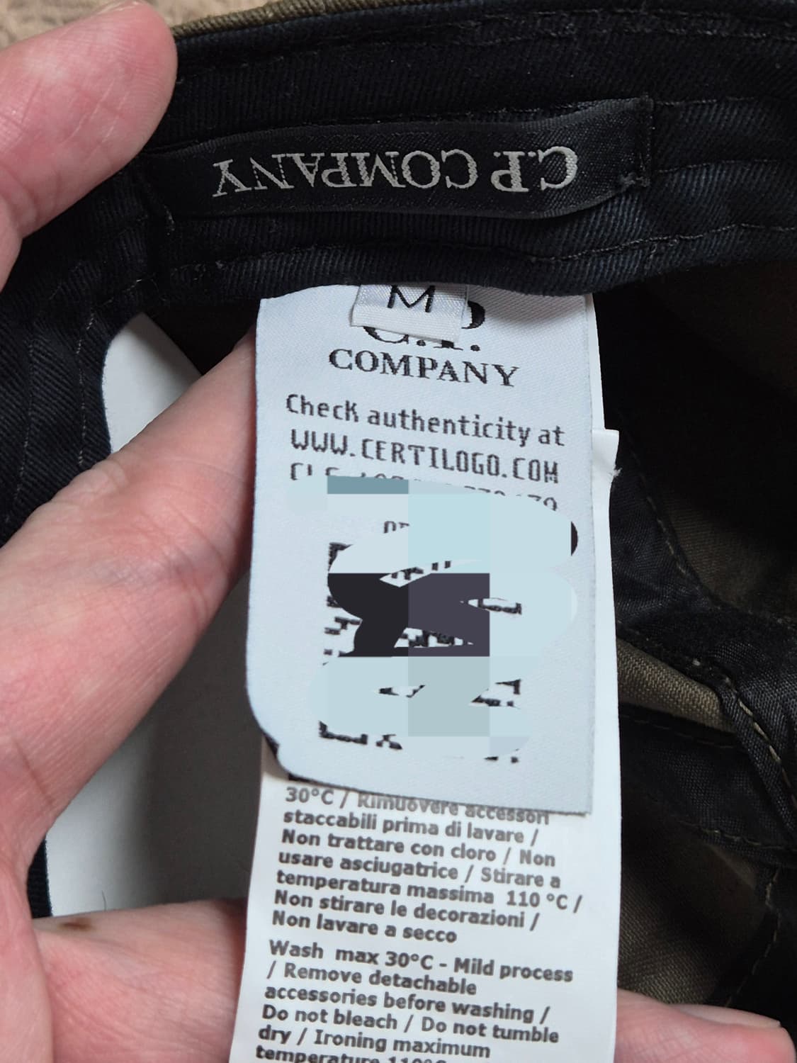 (새상품/M)CP컴퍼니 19시즌 고글 로고 자수 캡 카키 상품이미지5