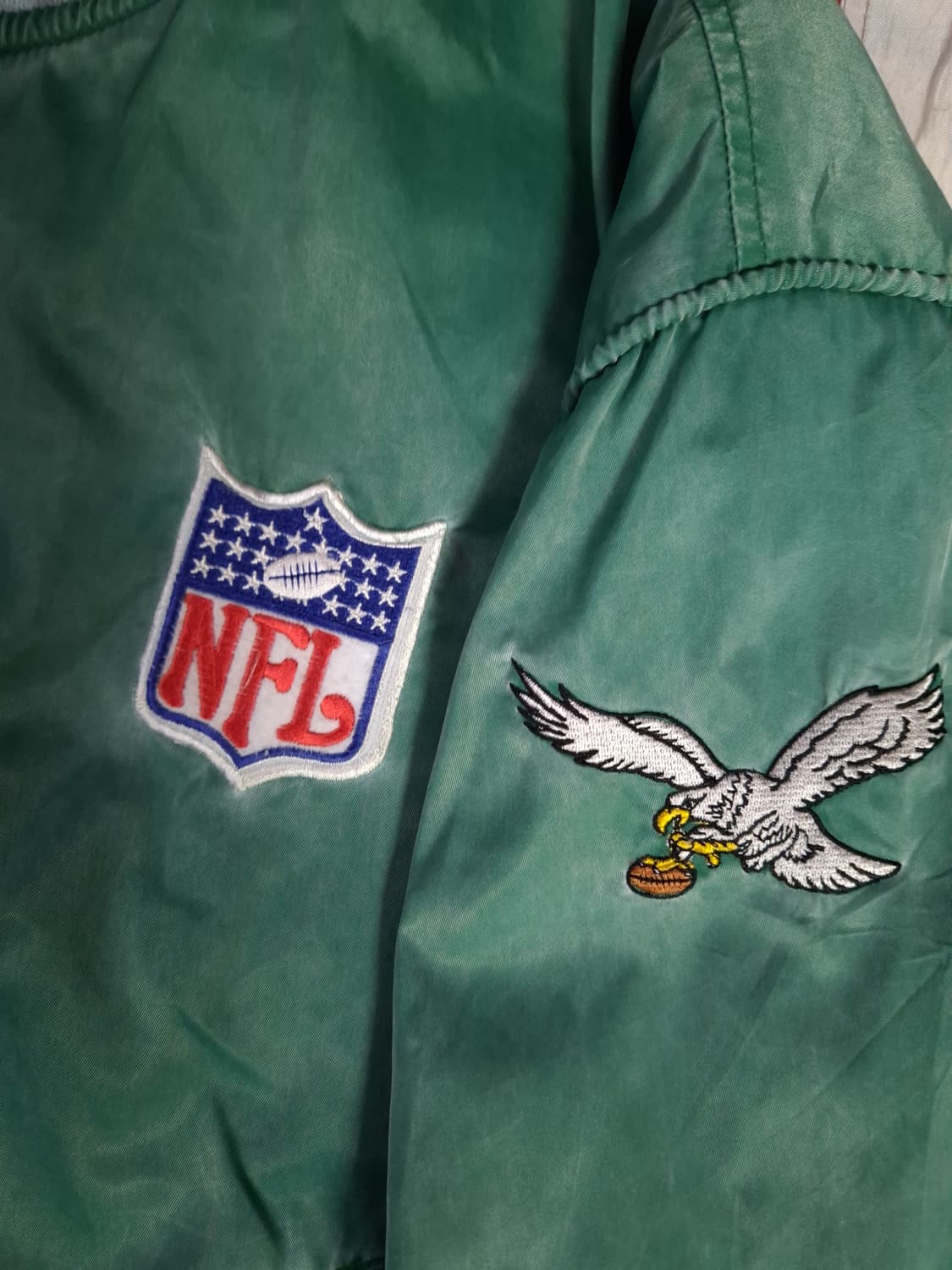 80's 빈티지 NFL 필라델피아 이글스 사틴 바시티자켓 상품이미지5