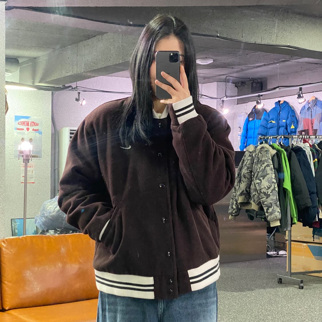 나이키 어센틱 울 브라운 바시티 자켓 B3536 상품이미지1