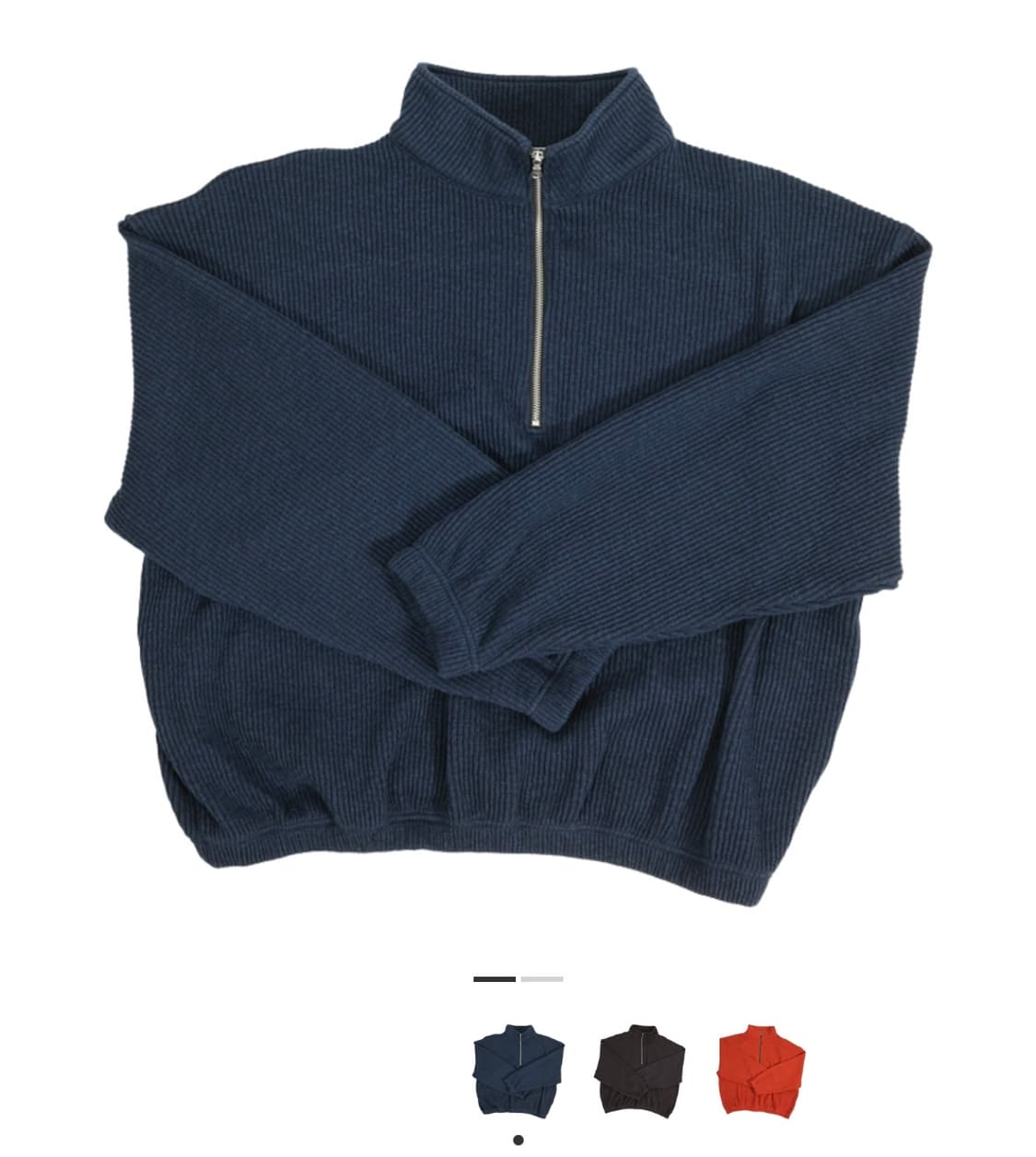 (2) 논노드 하프집 니트 네이비 상품이미지1