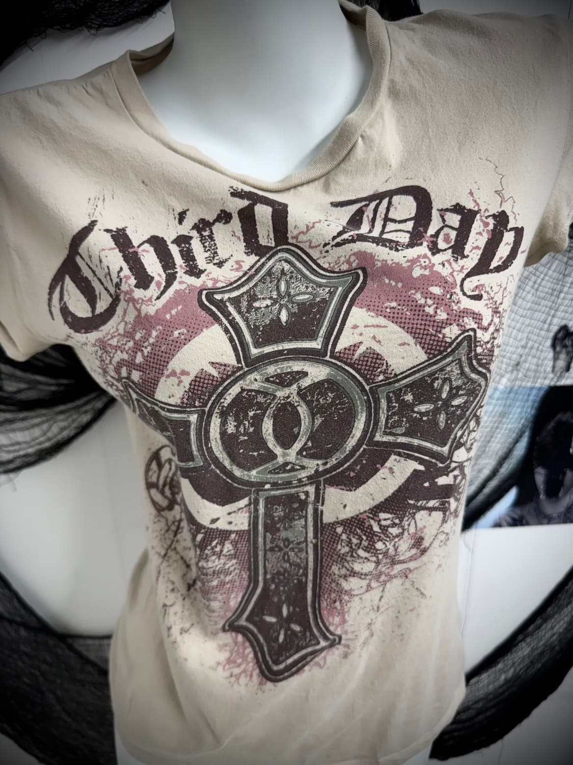 00s cross grunge printing halfsleeve 상품이미지2