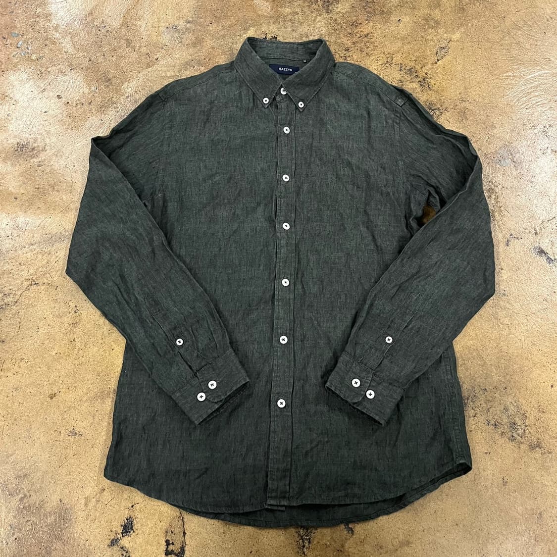 [정품/100] 헤지스 차콜 린넨 셔츠 b17 상품이미지2