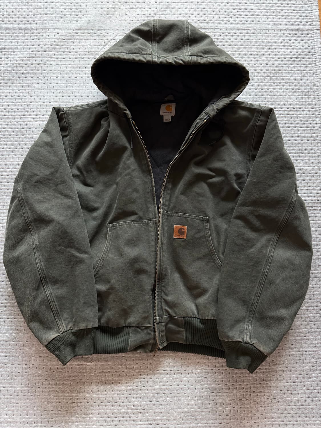 [L] 칼하트 j130 샌드스톤 덕 액티브 자켓 모스 상품이미지1