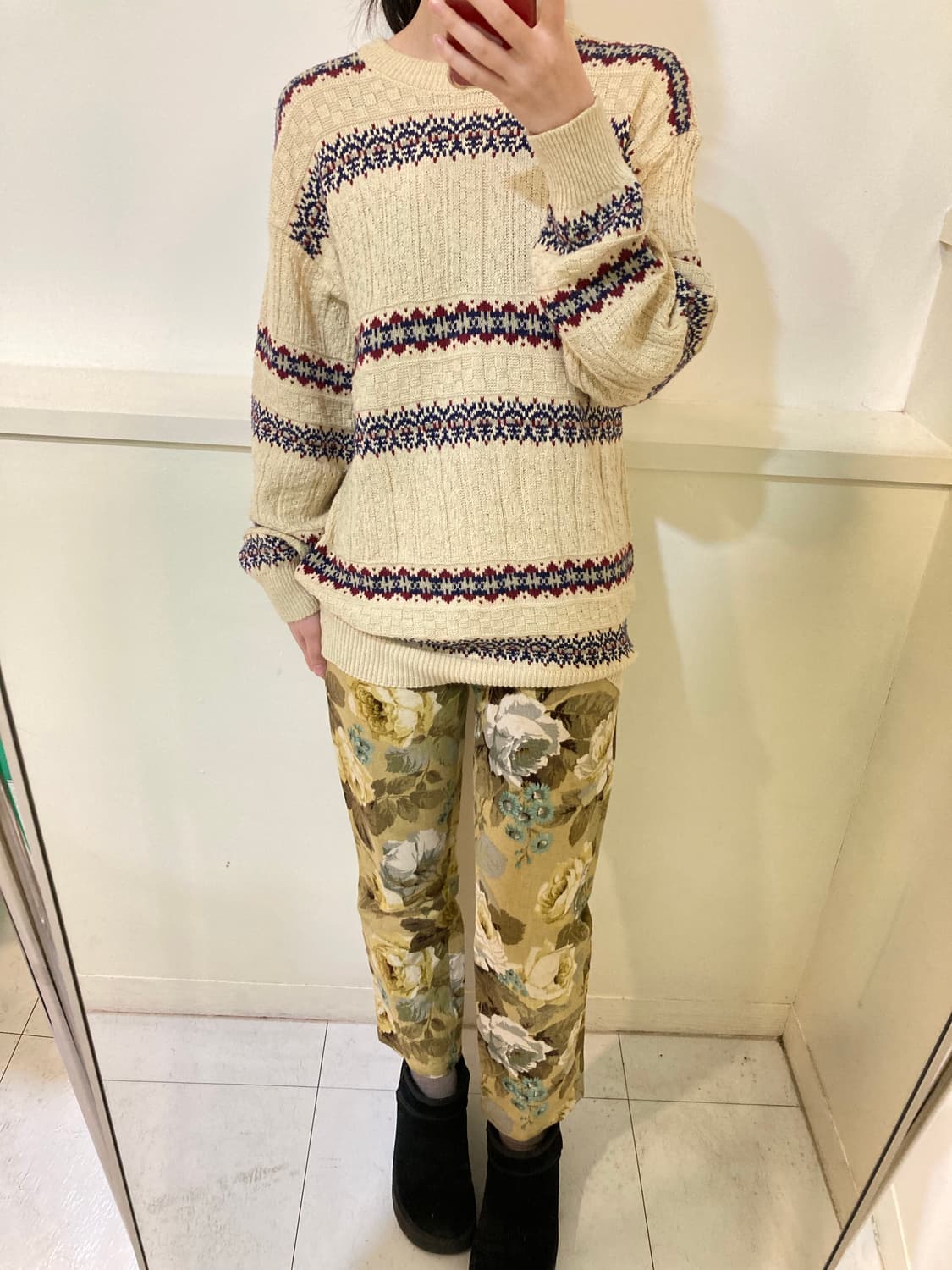 에스닉 그래니룩 모리걸 패턴 니트 상품이미지9