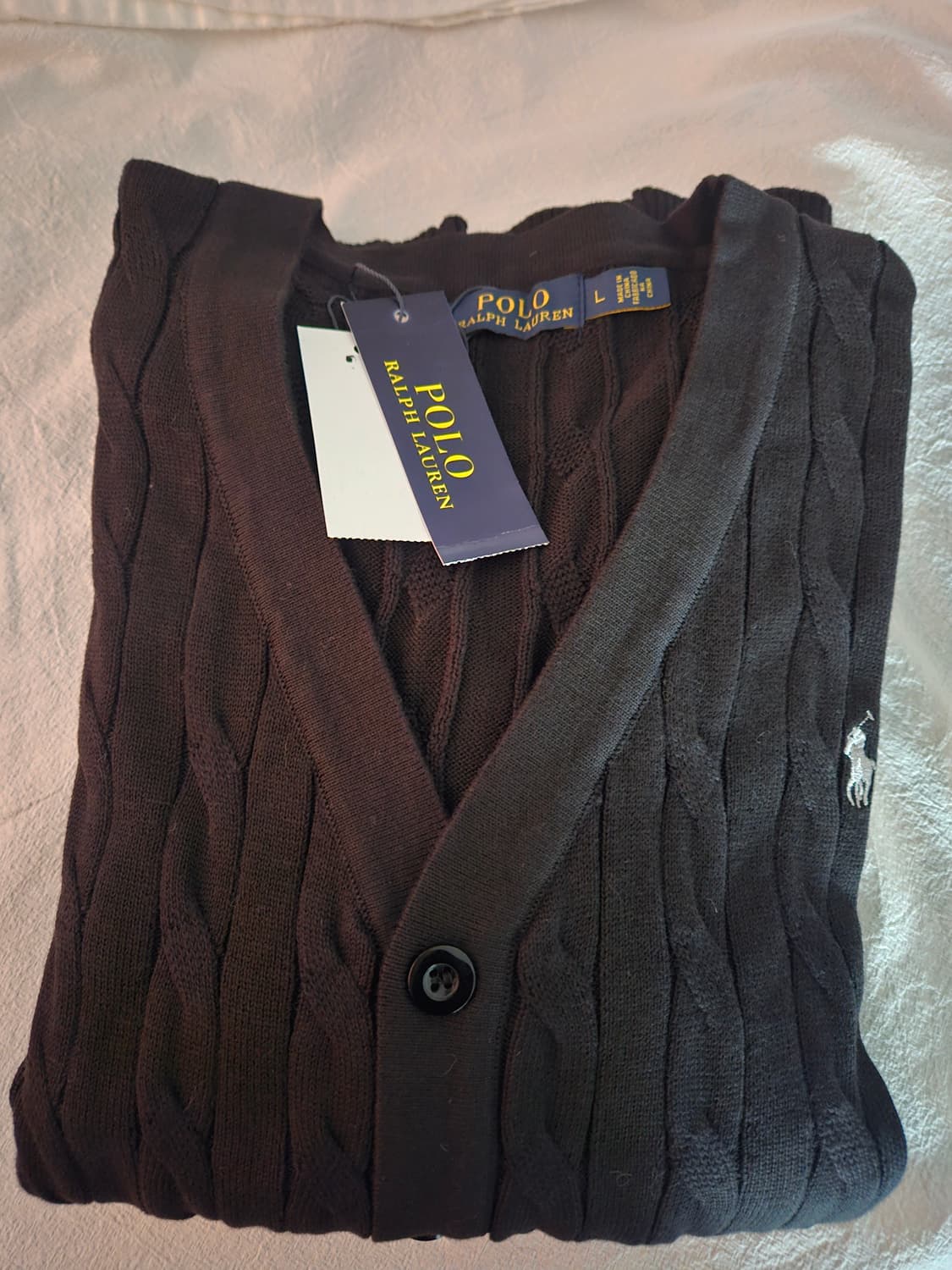 폴로 가디건 남성용 블랙 라지 새상품 상품이미지3