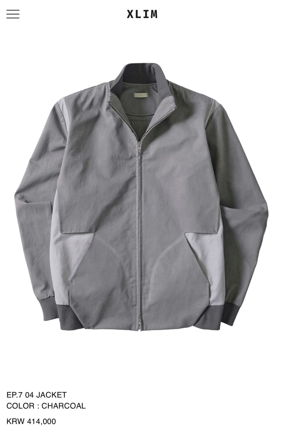xlim 엑슬림 EP.7 04 JACKET CHARCOAL 상품이미지1