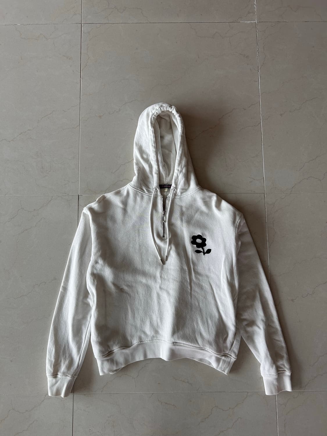 알렉사청 반집업 코튼 후드티 화이트 S 상품이미지1