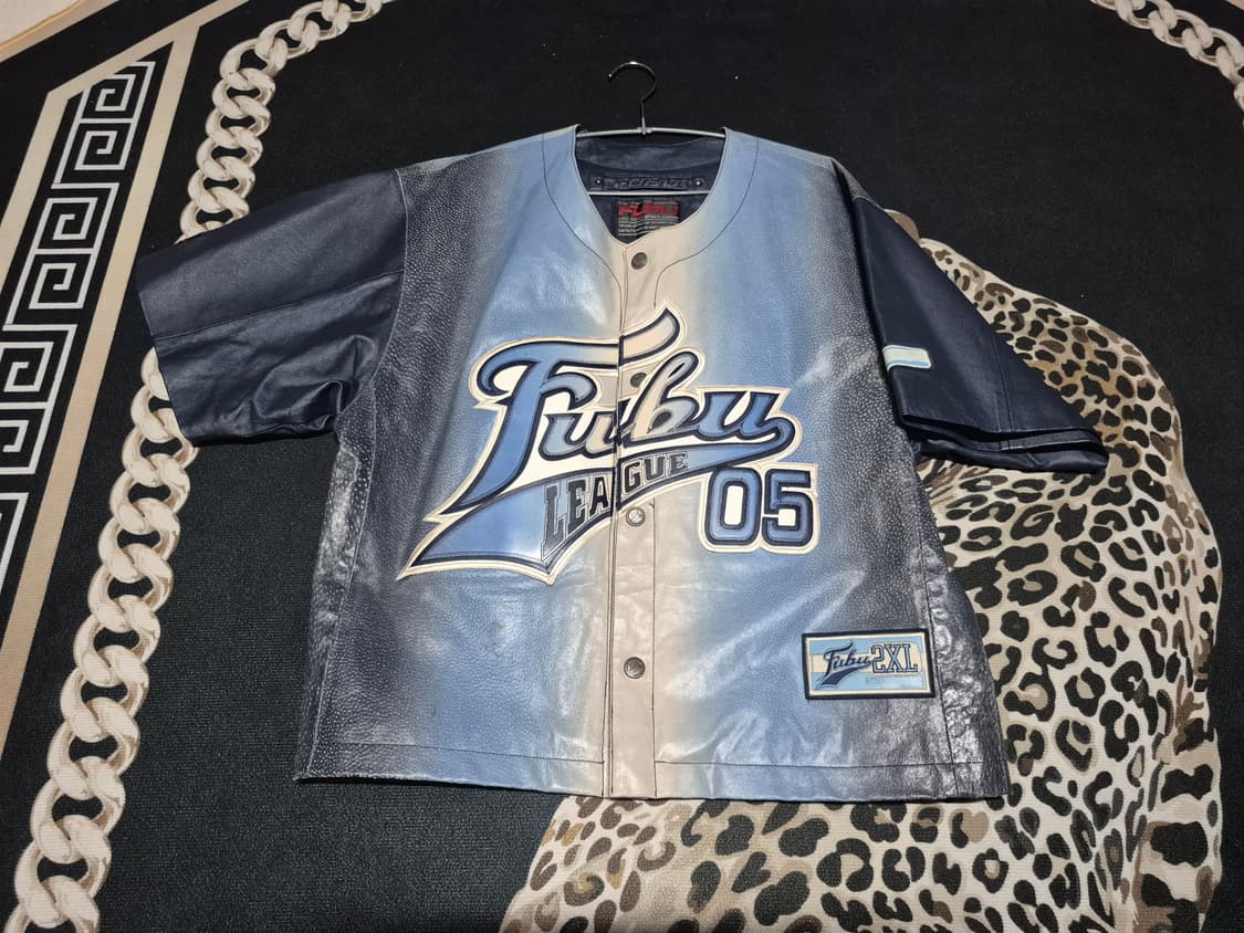 (희귀)90's 후부 FUBU 올드스쿨 레더 베이스볼 져지 L 상품이미지1