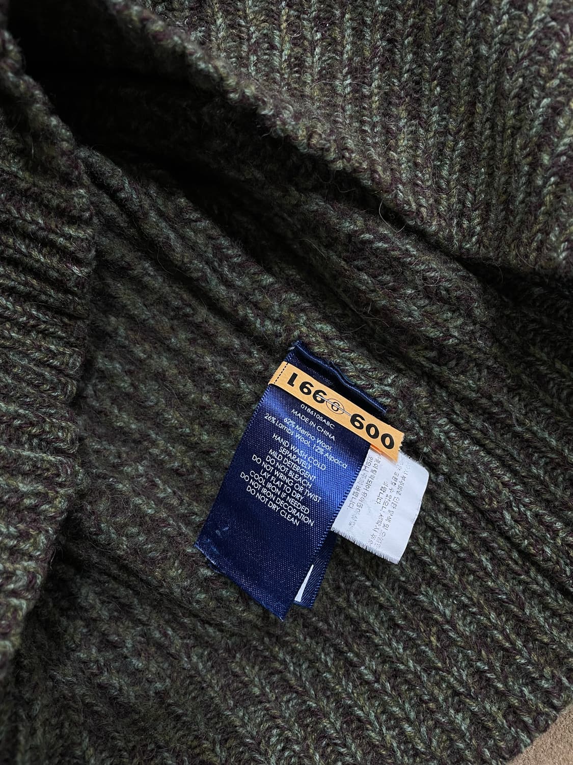 폴로랄프로렌/카키 울혼방 헤비니트티(S) 상품이미지5