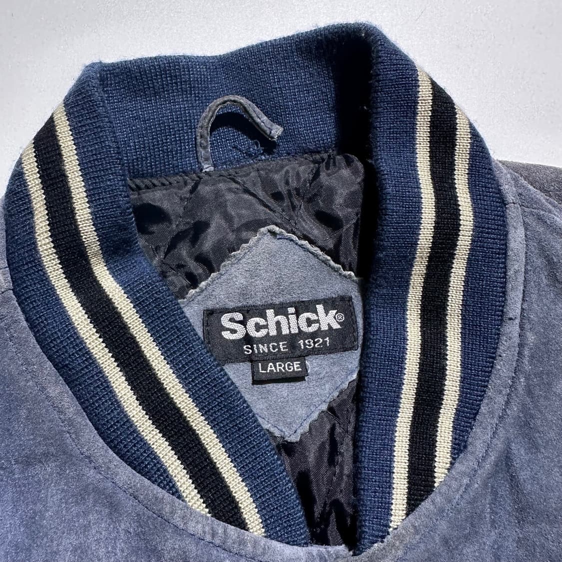 Schick 레더 배색 패치 바시티 스타디움 자켓 상품이미지5