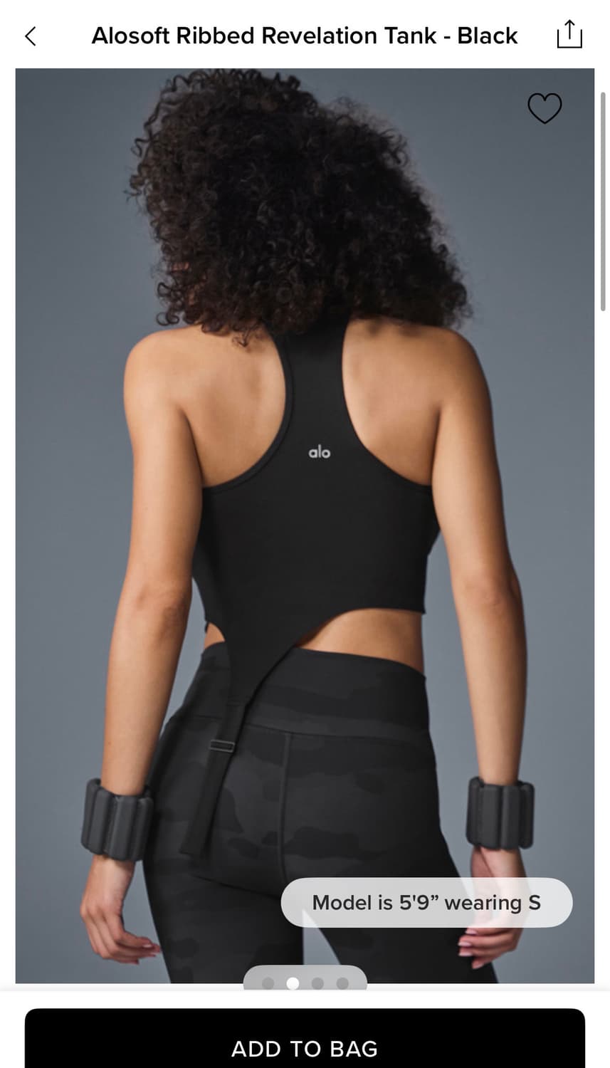 알로 탱크 Alo Ribbed Revelation Tank 블랙 S 상품이미지4