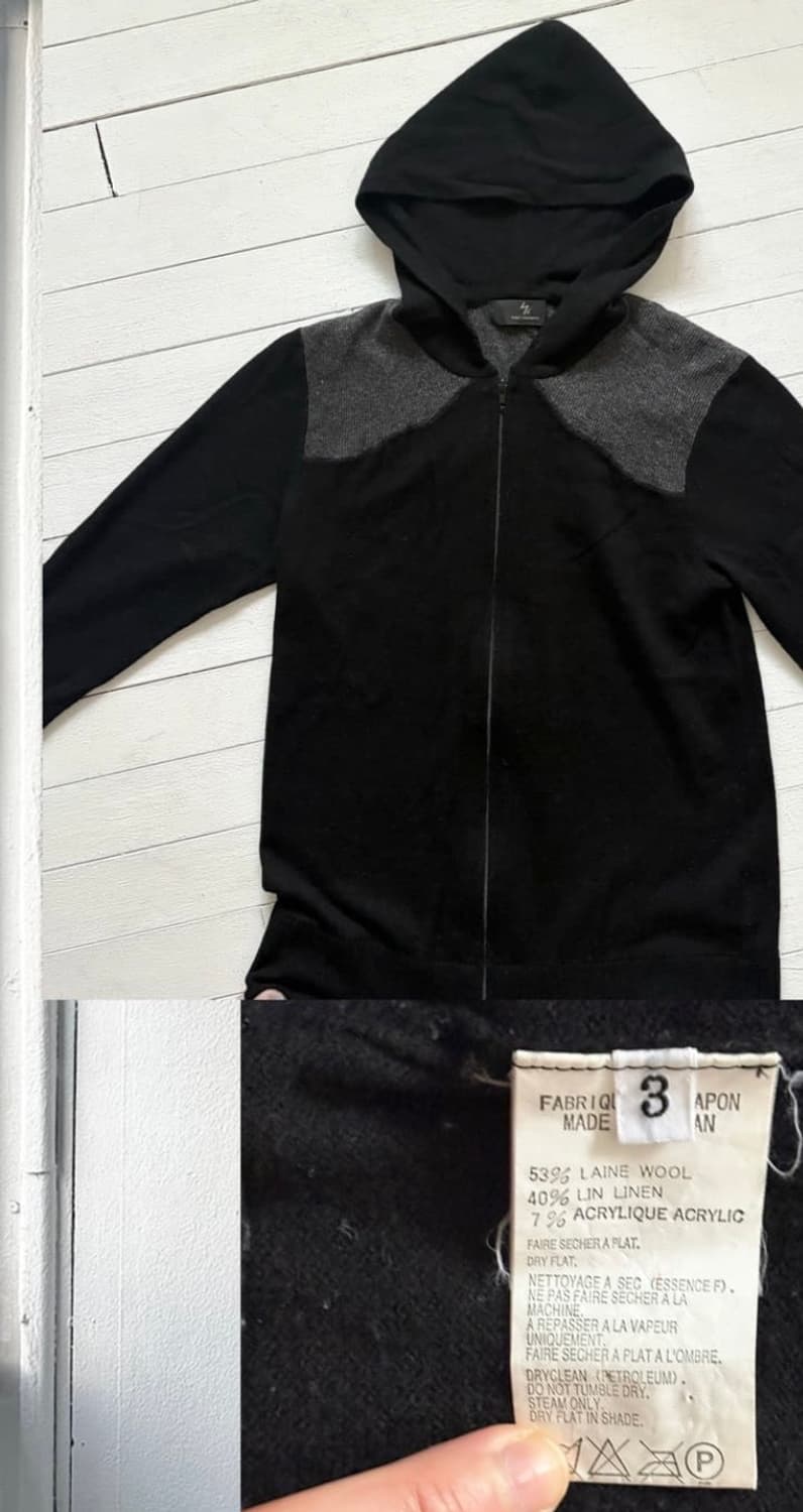 블랙 니트 집업 color block knit hoodie 상품이미지2