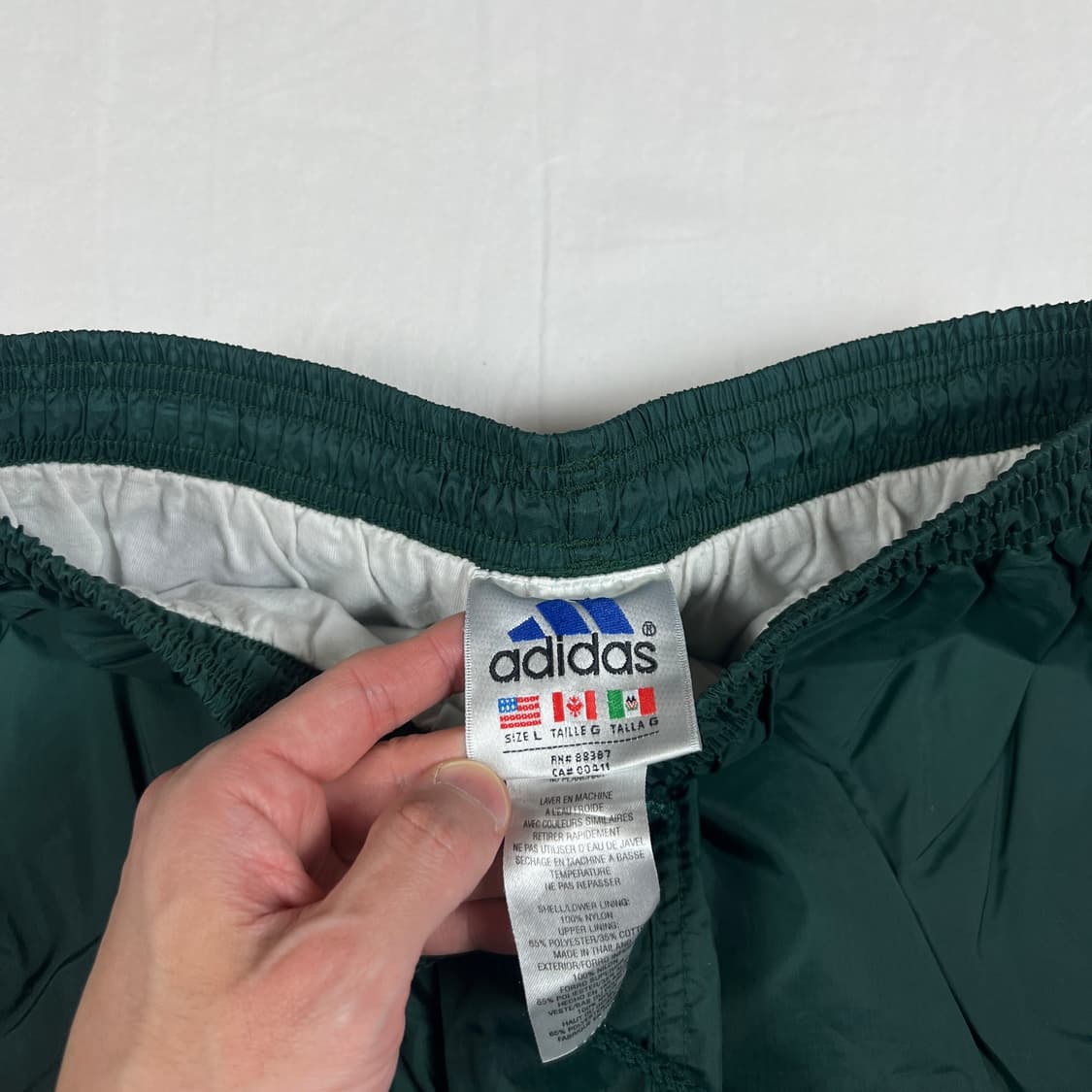 90‘s 아디다스 adidas 로고 나일론 윈드 밴딩 조거팬츠 상품이미지5