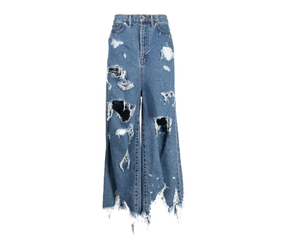 23ss 더블렛 디스트로이드 와이드 레그진 M 상품이미지1