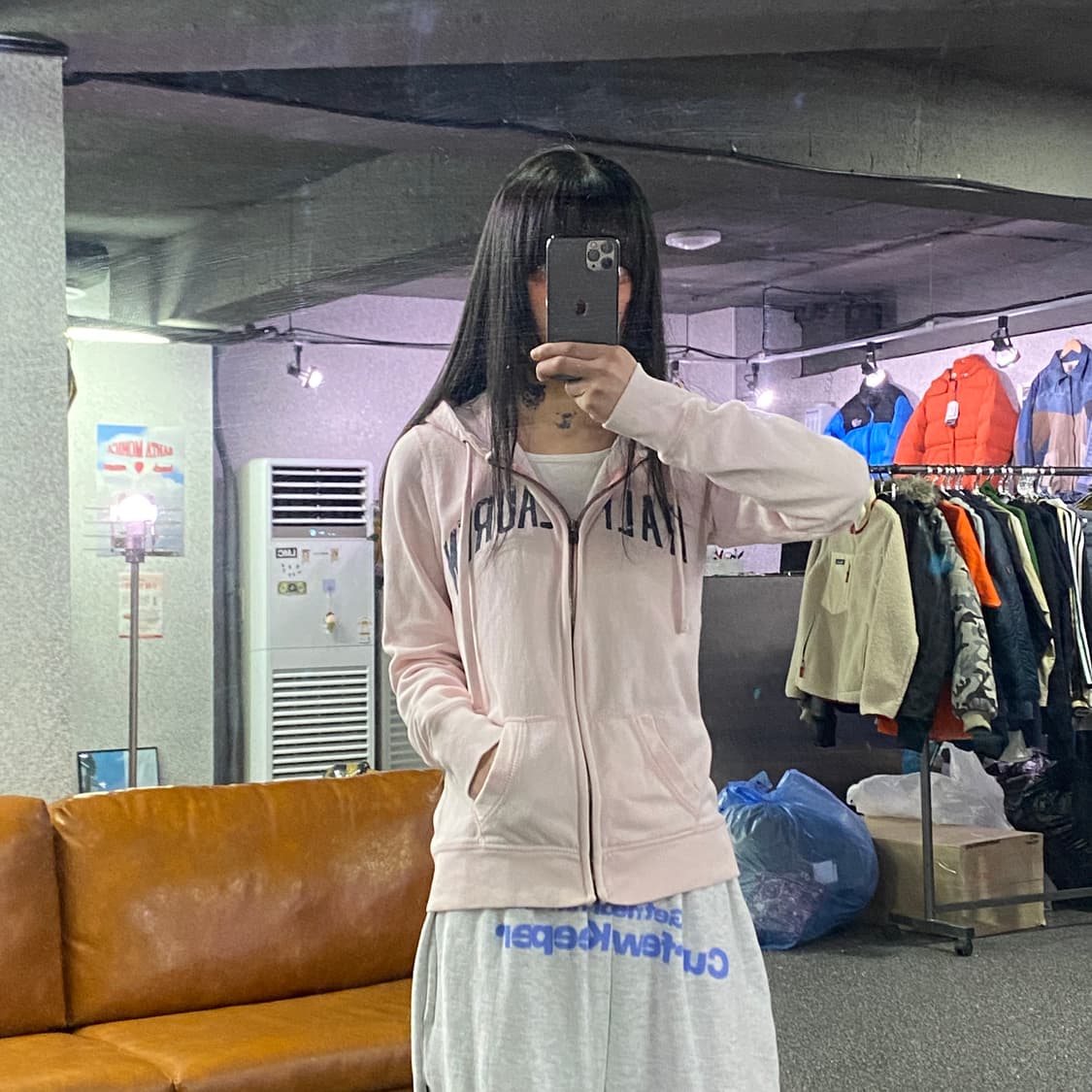 폴로진스 아치로고 딸기우유 후드집업 B4295 상품이미지1