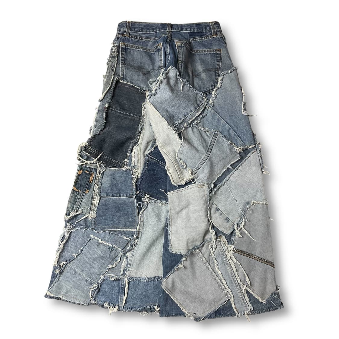 (30) 빈티지 중청 커스텀 패치워크 데님 팬츠 상품이미지2