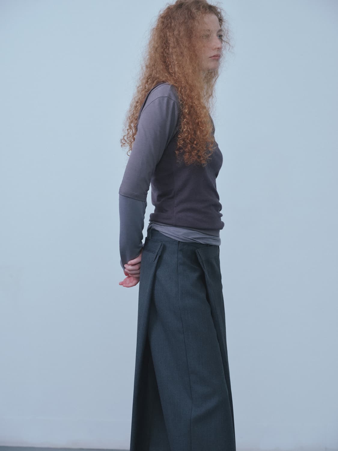 repos 그레이 랩스커트 상품이미지5