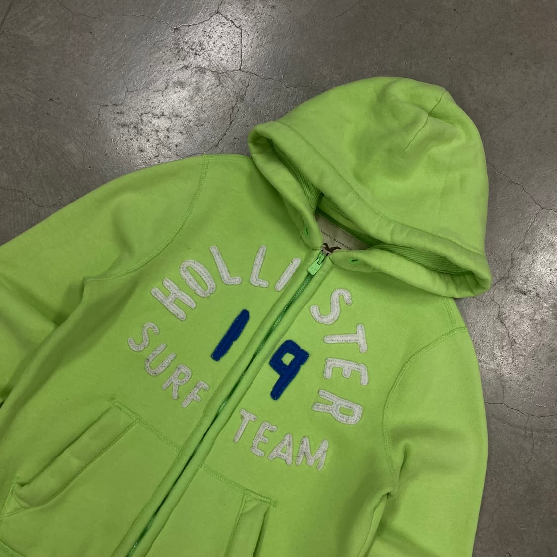 홀리스터 네온 컬러 y2k 빅로고 후드 집업 상품이미지2