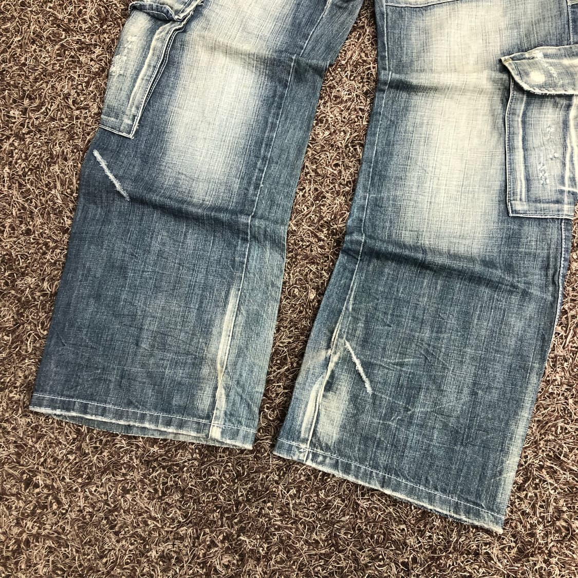 Kello Jeans 켈로 진스 워시드 와이드핏 카고 데님 팬츠 상품이미지3