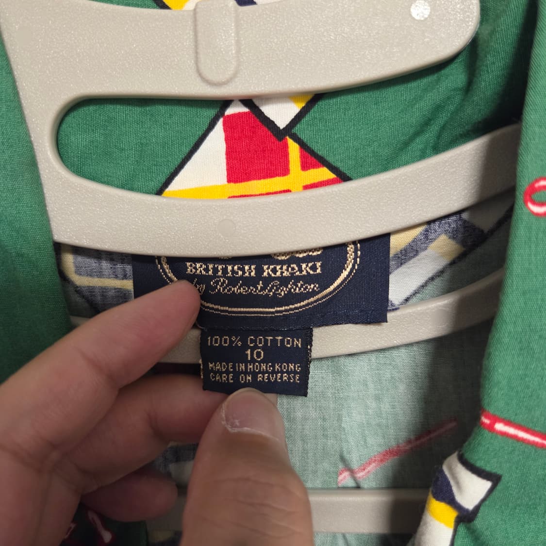 90s British Khaki 빈티지 반팔 셔츠 L(100) 상품이미지4