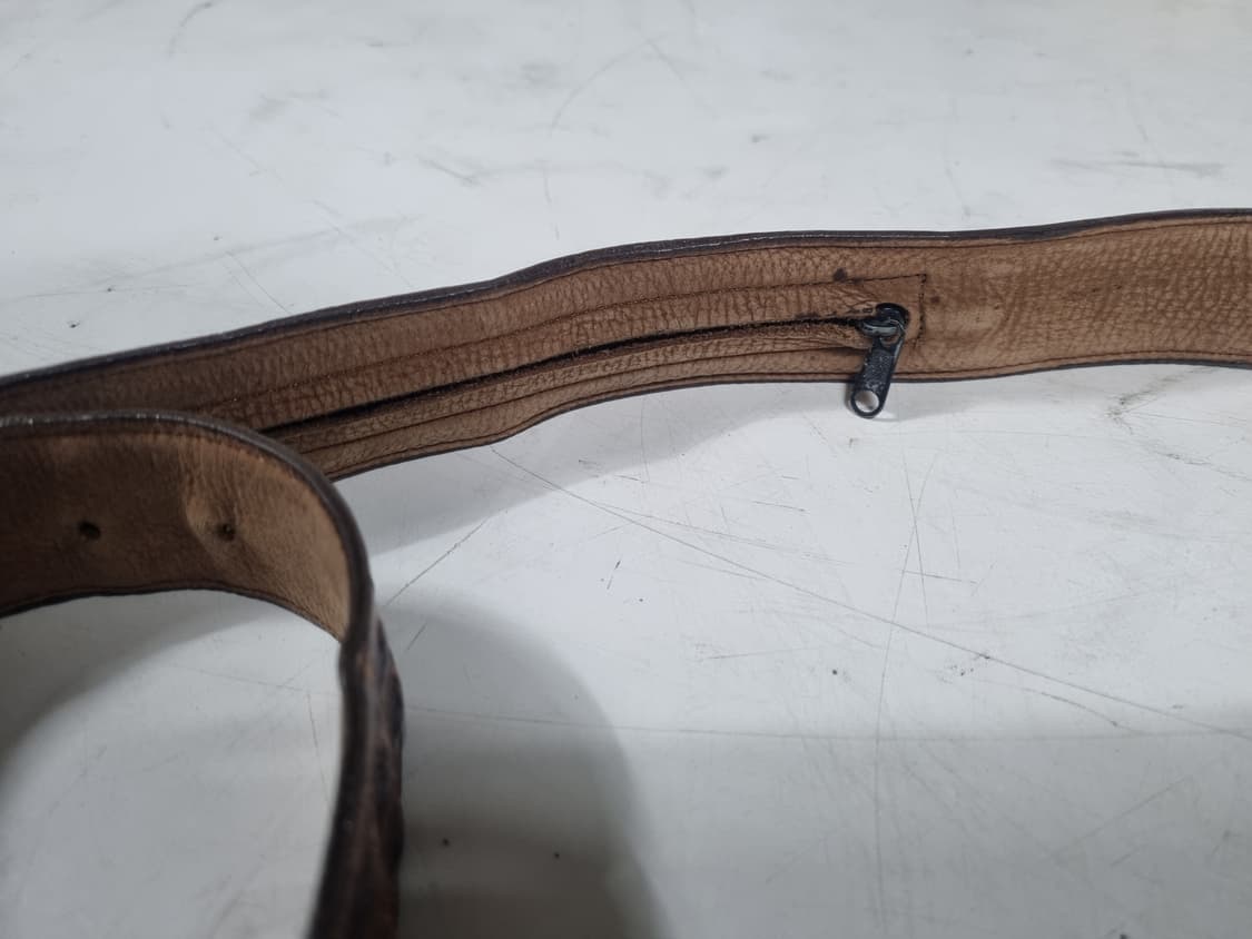 80's 빈티지 크로커다일st 가죽 벨트 브라운 상품이미지2