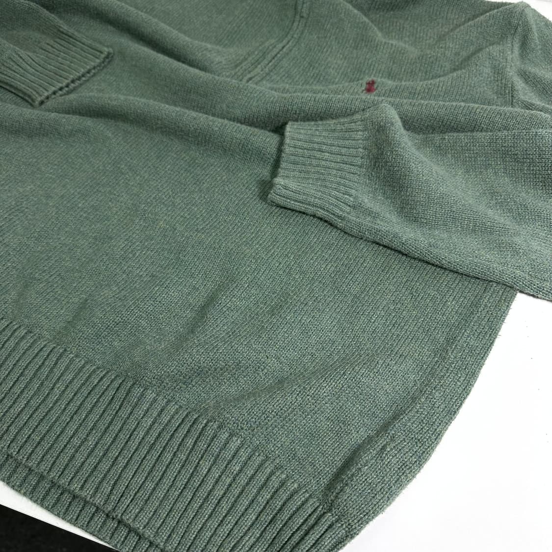 95-100 폴로 랄프로렌 녹차 면 반집업니트 상품이미지3