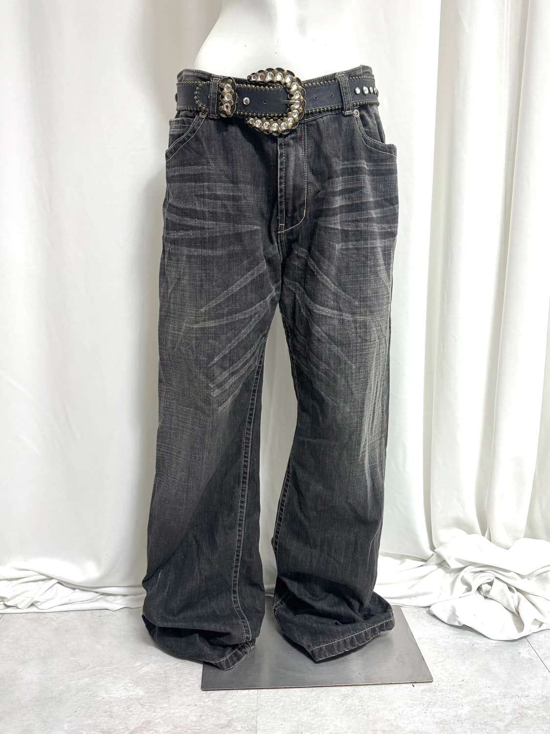Washed wide denim pants 상품이미지3