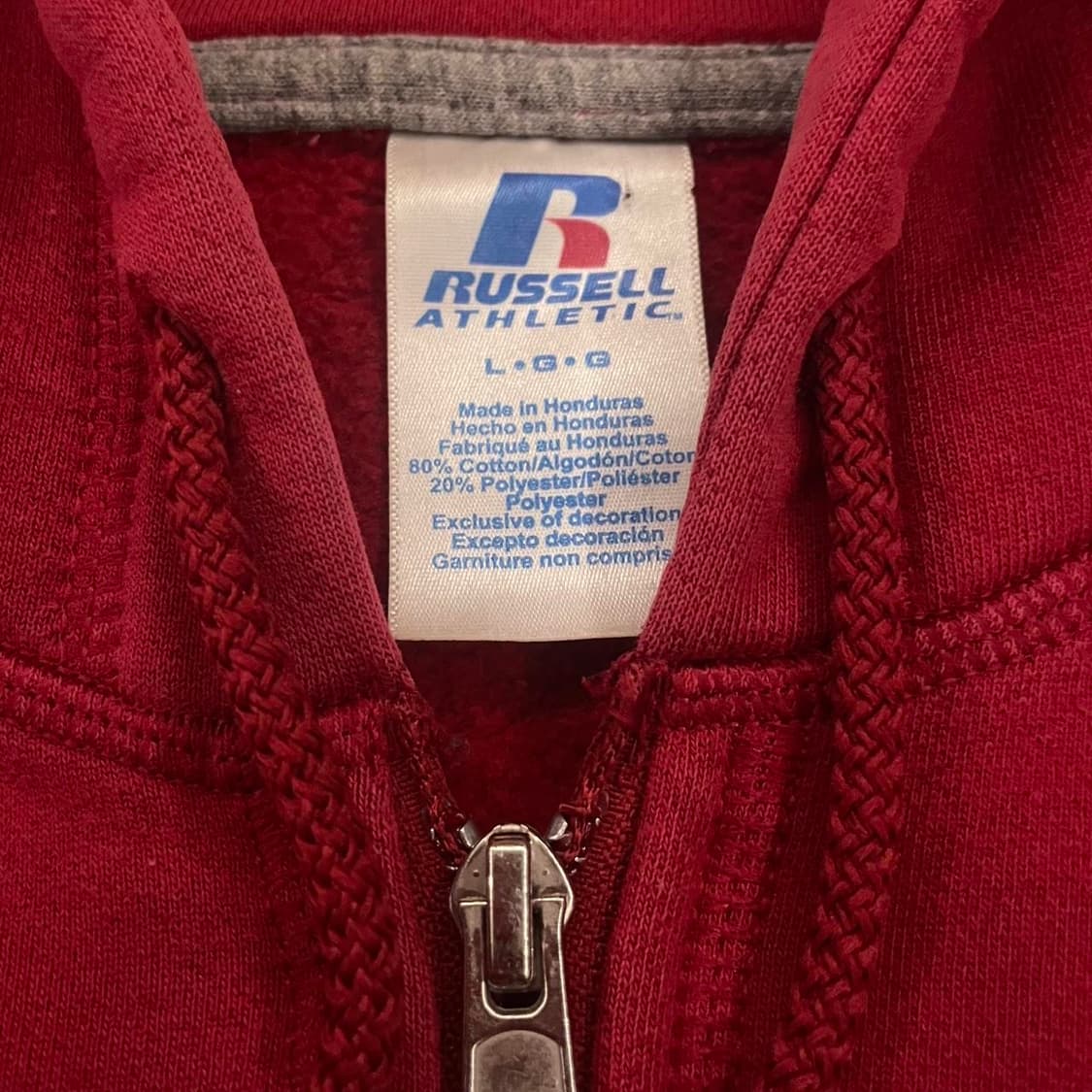 러셀 애슬레틱 스웻 후드집업 레드 상품이미지2