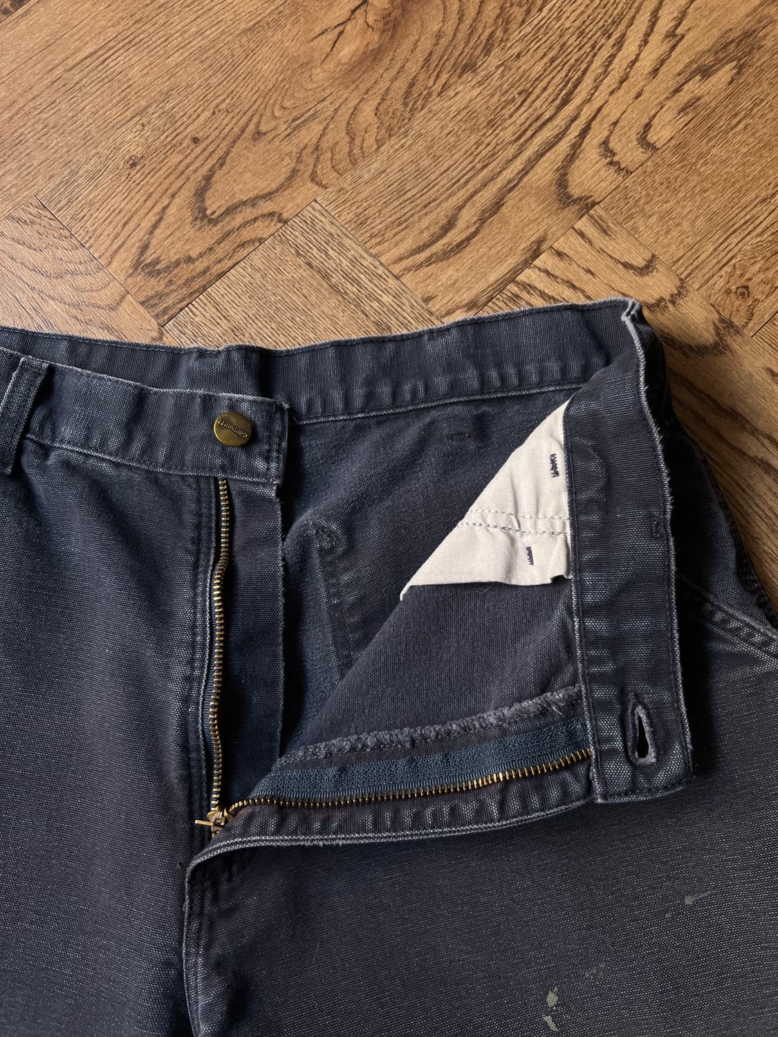 [34]칼하트 USA 빈티지 페이딩 미드나잇 네이비 싱글니 워크 팬츠 상품이미지3