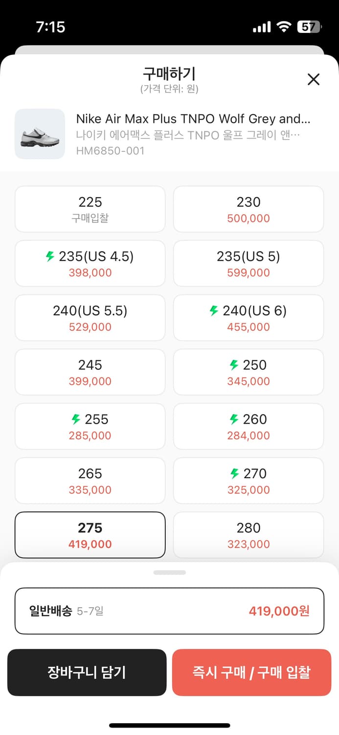 나이키 에어맥스 Tnpo 울프그레이 275 상품이미지10