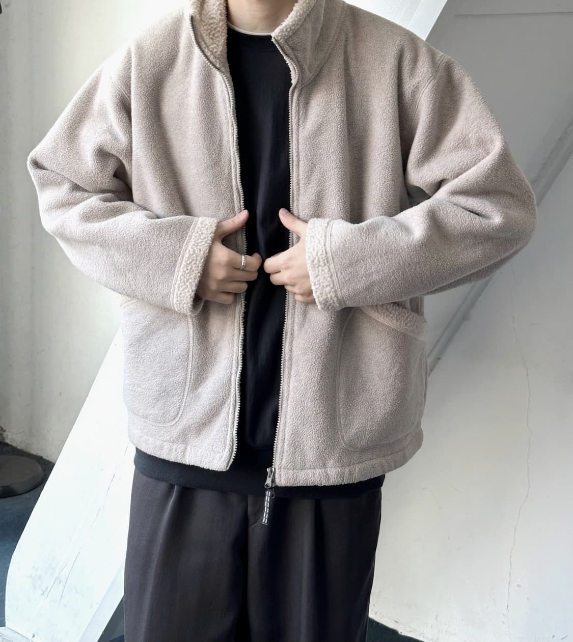 Fleece design 2way zip blouson 상품이미지7