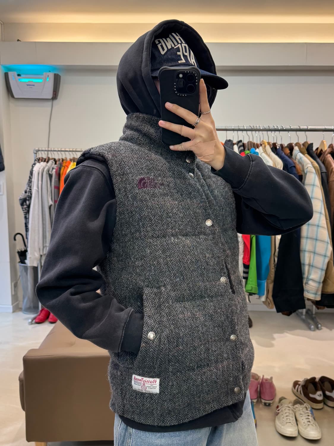 노스페이스 해리스트위드 울 패딩 베스트 상품이미지6