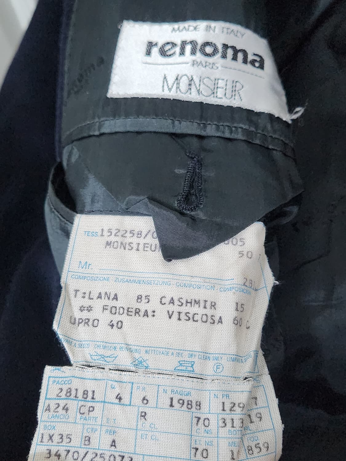 80s 올드 레노마 울 캐시미어 발마칸 코트(ITALYmade) 상품이미지8