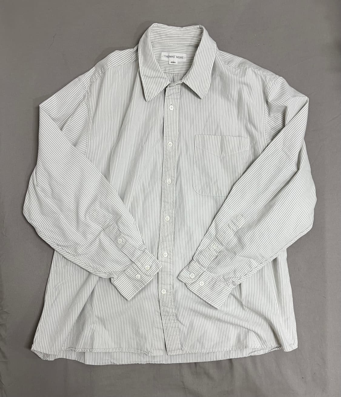 토마스모어 프렌치 스트라이프 셔츠-그레이 그린 상품이미지1
