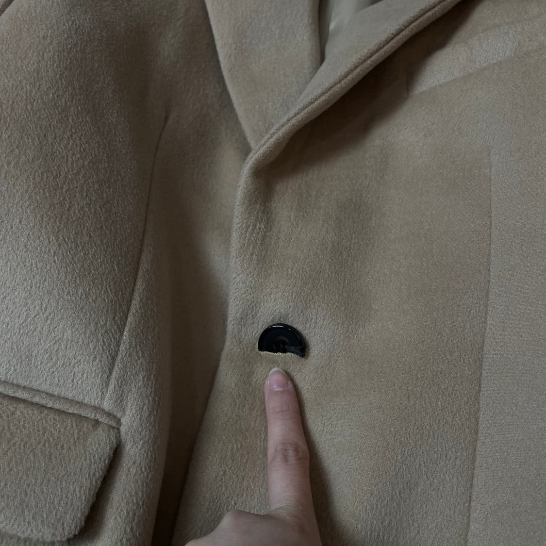 커스텀멜로우 연베이지 싱글 코트 S 상품이미지4