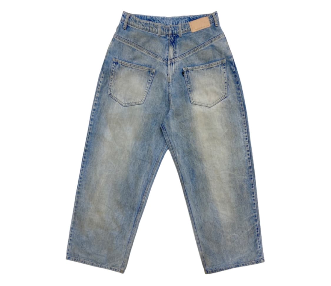 [2]프로젝트GR 코티드 백워드 데님팬츠 블루 상품이미지1