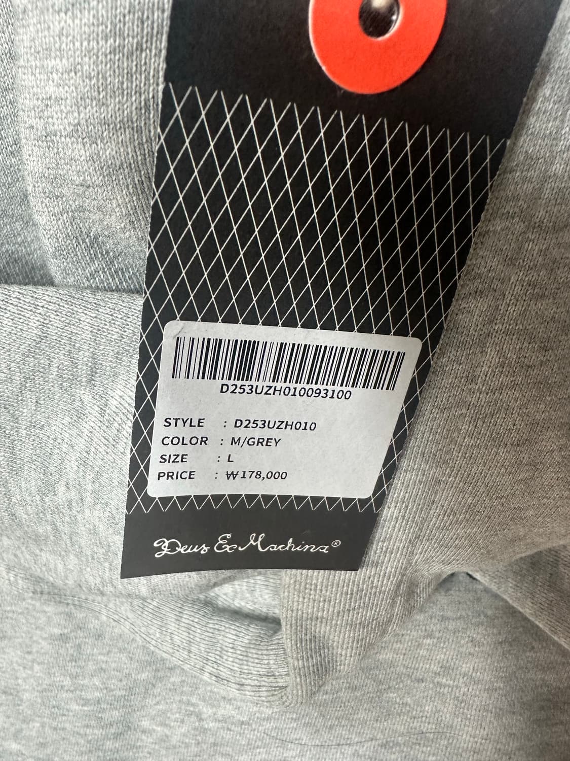 새상품) 데우스 엑스 마키나 후드집업 회색 L 상품이미지3