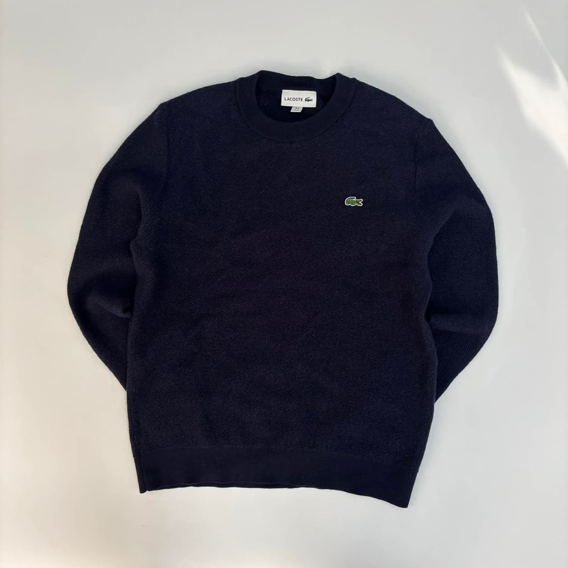 라코스테 네이비 울100% 크루넥 니트(S) 상품이미지2