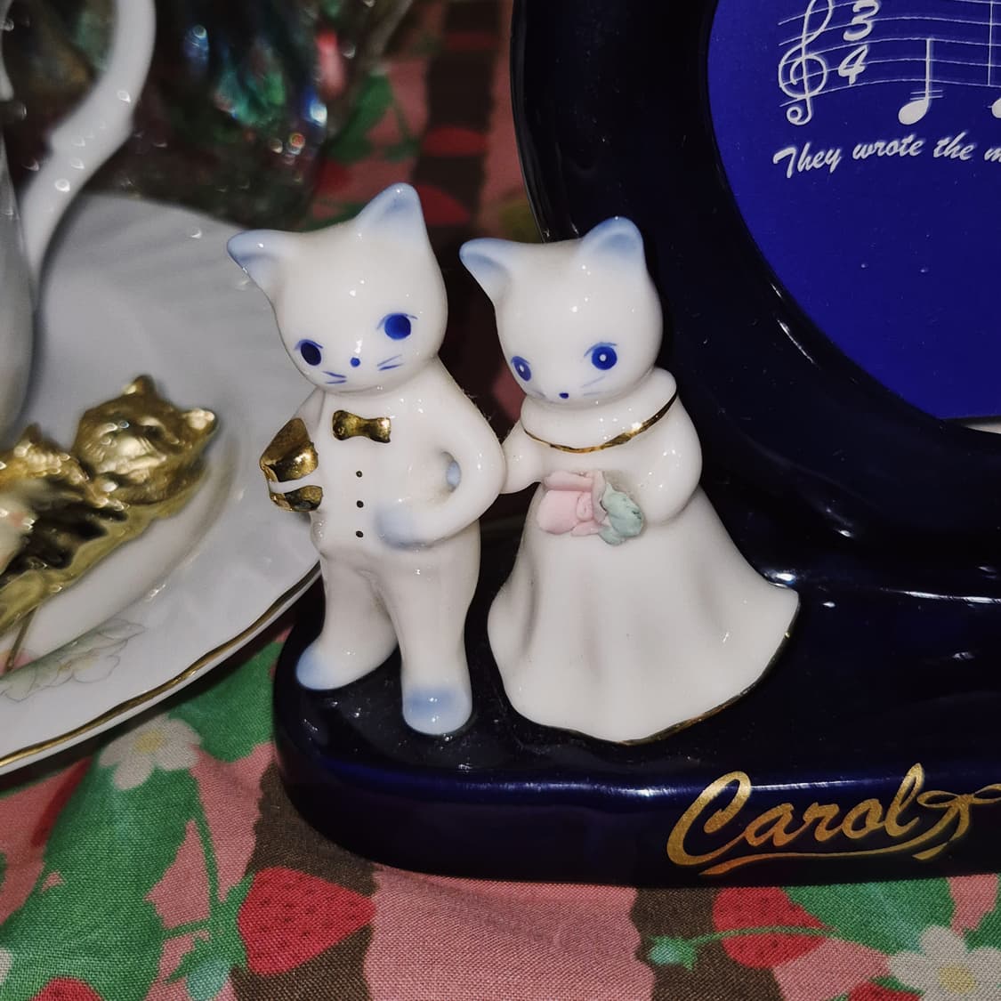 00s 웨딩 고양이 하트 도자기 액자&오르골 상품이미지7