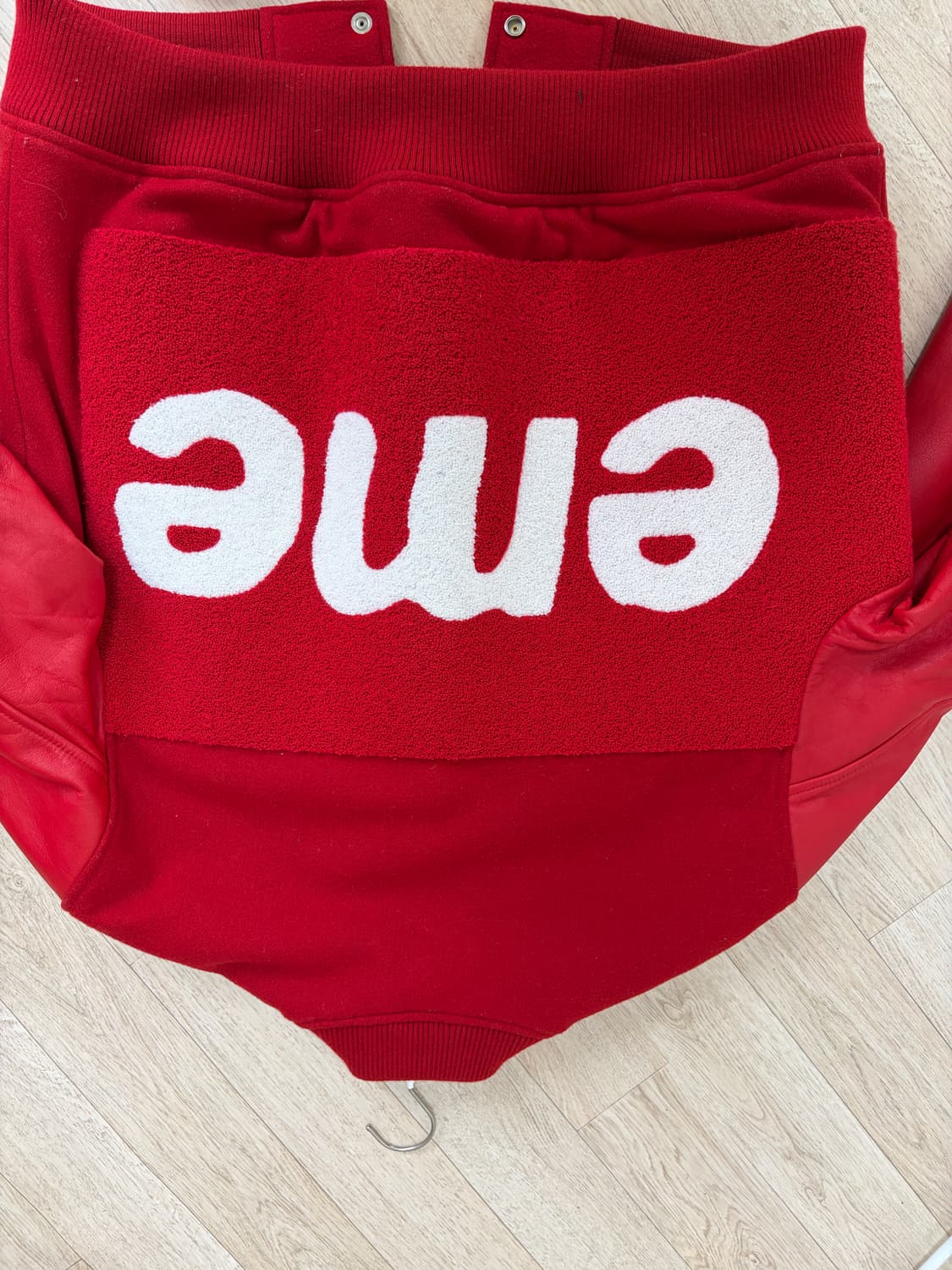 슈프림 빅로고 바시티 자켓 레드 M 상품이미지6