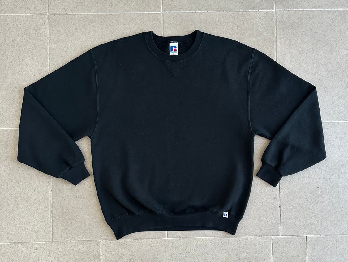90s 빈티지 러셀 스웻셔츠 블랙 L 상품이미지1