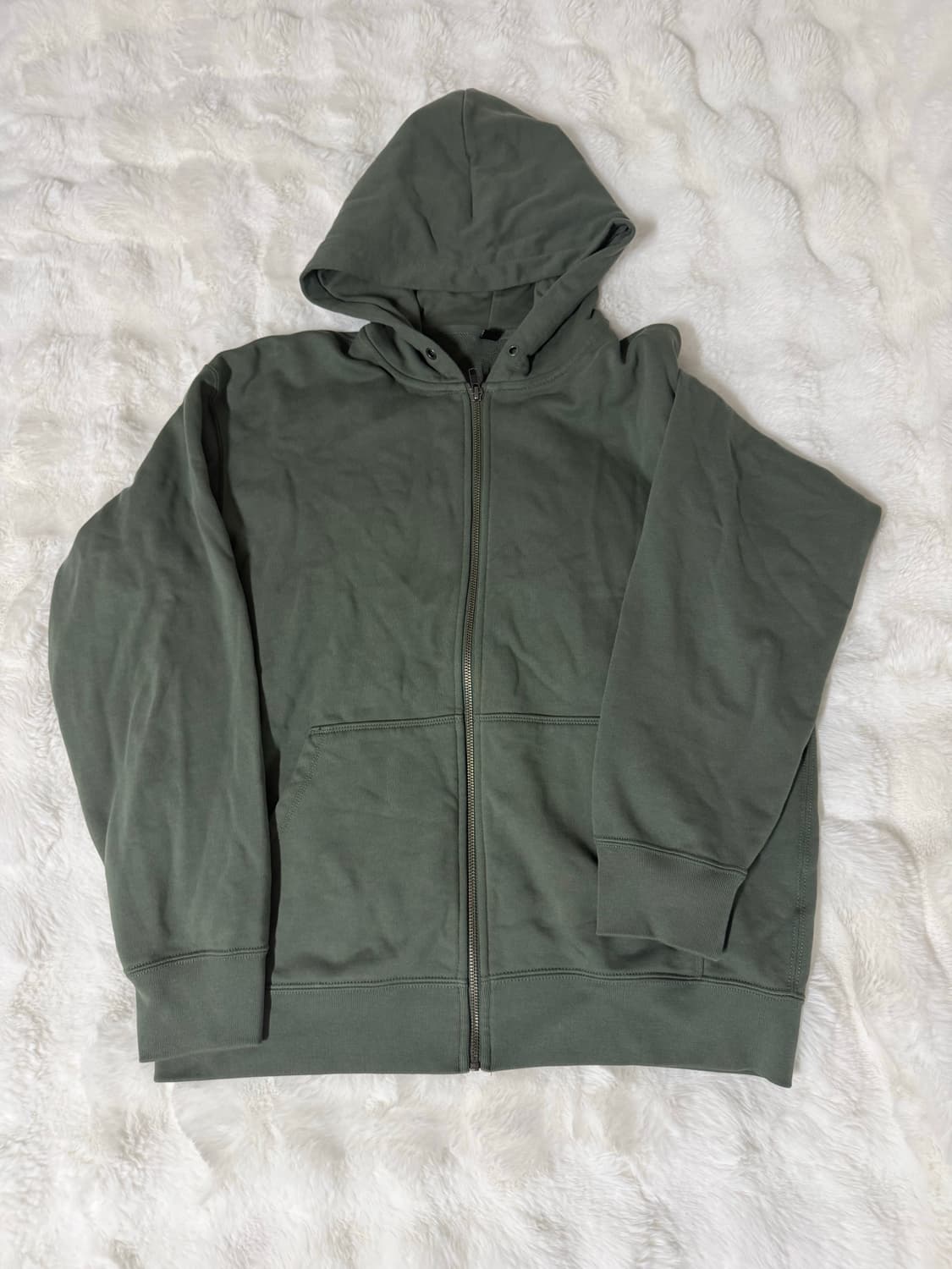 [L] 유니클로 후드 집업 그린 상품이미지1