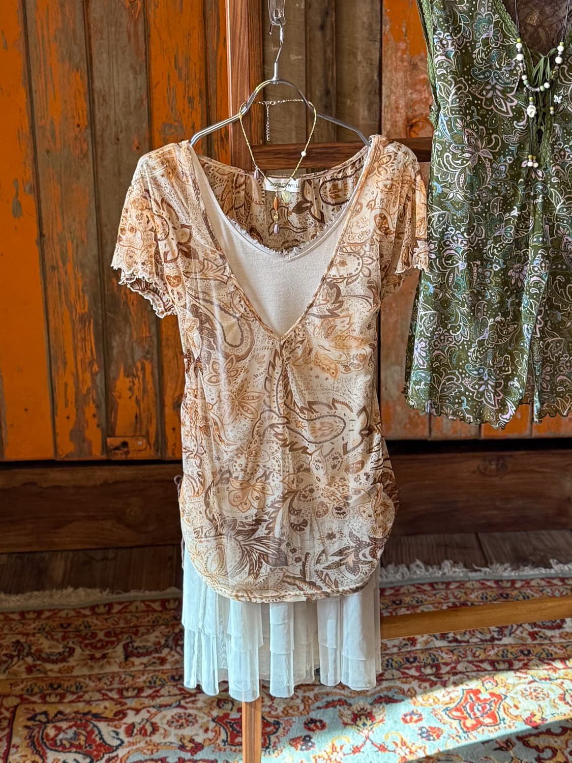 Paisley Lace-Up Blouse 0001 상품이미지1