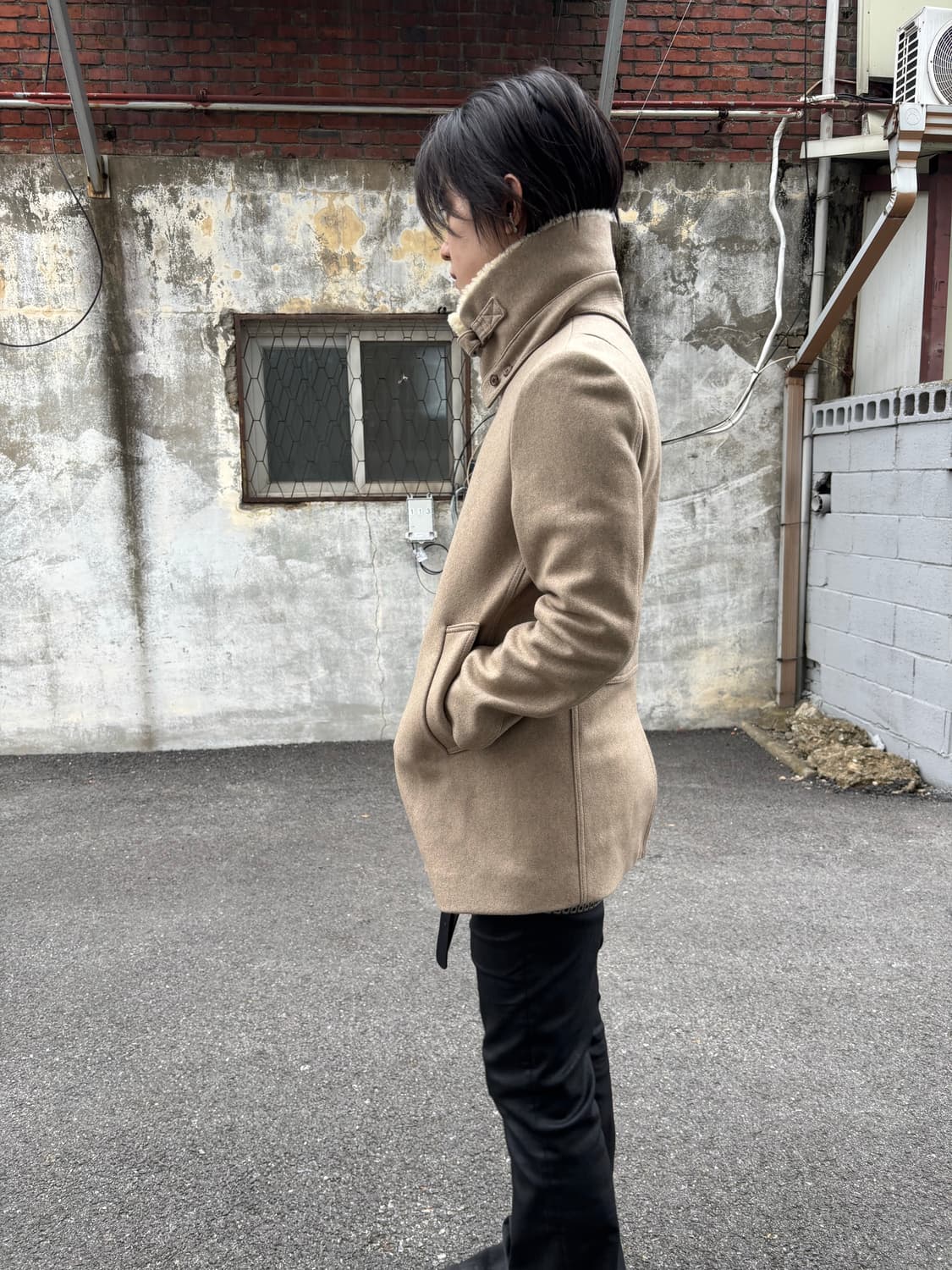 솔리드옴므 by 우영미 하이넥 더블 피코트  상품이미지2