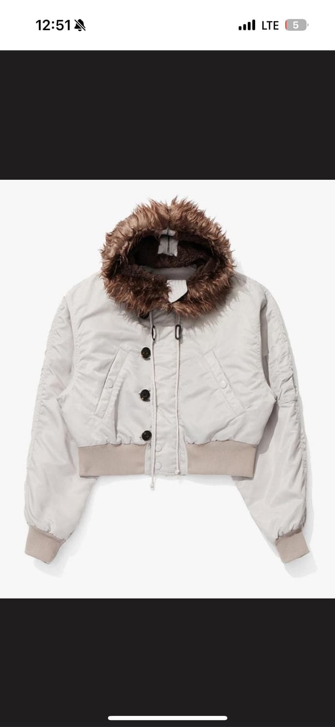 Faux Fur Zipper Hood Ma1 - gray 상품이미지1